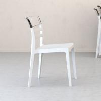 Moon Dining Chair White with Transparent Clear ISP090-WHI-TCL - 5