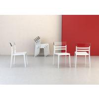Moon Dining Chair White with Transparent Red ISP090-WHI-TRED - 9