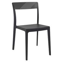 Flash Dining Chair Black with Transparent Black ISP091-BLA-TBLA