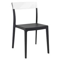 Flash Dining Chair Black with Transparent Clear ISP091-BLA-TCL