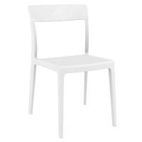 Flash Dining Chair White with Glossy White Back ISP091-WHI-GWHI