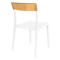 Flash Dining Chair White with Transparent Amber ISP091-WHI-TAMB - 1