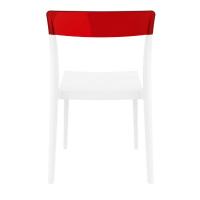 Flash Dining Chair White with Transparent Red ISP091-WHI-TRED - 4