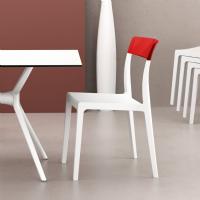 Flash Dining Chair White with Transparent Red ISP091-WHI-TRED - 5
