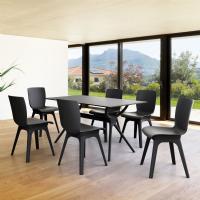 Mio PP Modern Dining Set Black 7 Piece with 55 inch Air Table ISP0941S-BLA
