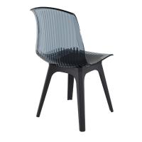 Allegra PP Dining Chair Black with Transparent Black Seat ISP096-BLA-TBLA - 1