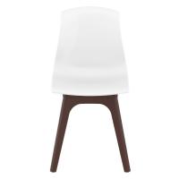 Allegra PP Dining Chair Brown with Glossy White Seat ISP096-BRW-GWHI - 2