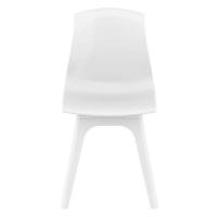Allegra PP Dining Chair White with Glossy White Seat ISP096-WHI-GWHI - 2