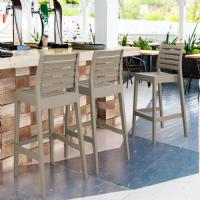 Ares Resin Outdoor Barstool Taupe ISP101-DVR - 10