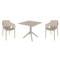 Air XL Dining Set with Sky 31" Square Table Taupe ISP1062S-DVR