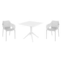 Air XL Dining Set with Sky 31" Square Table White ISP1062S-WHI