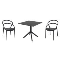 Pia Dining Set with Sky 31" Square Table Black ISP1067S-BLA
