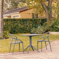 Pia Patio Dining Set with 2 Chairs Dark Gray ISP1067S-DGR