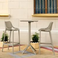 Sky Air Square Bar Set with 2 Barstools Taupe ISP1162S-DVR