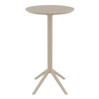 Sky Round Folding Bar Table 24 inch Taupe ISP122-DVR - 1