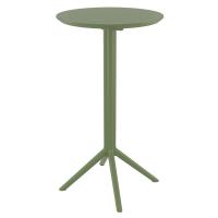 Sky Round Folding Bar Table 24 inch Olive Green ISP122-OLG