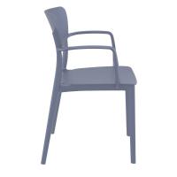 Lisa Outdoor Dining Arm Chair Dark Gray ISP126-DGR - 3