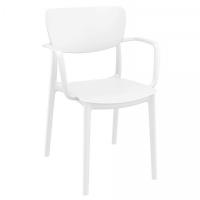 Lisa Outdoor Dining Arm Chair White ISP126-WHI