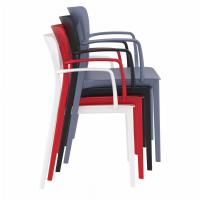 Lisa Outdoor Dining Arm Chair Red ISP126-RED - 5