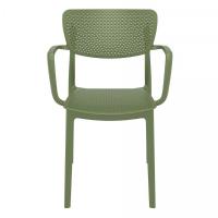 Loft Outdoor Dining Arm Chair Olive Green ISP128-OLG - 2