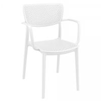 Loft Outdoor Dining Arm Chair White ISP128-WHI