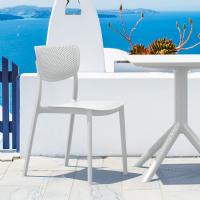Lucy Outdoor Bistro Set 3 Piece with 27 inch Table Top White ISP1292S-WHI - 1