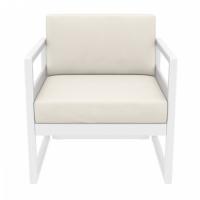 Mykonos Club Chair White with Natural Cushion ISP131-WHI-CNA - 5