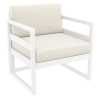 Mykonos 2 Person Lounge Set White with Natural Cushion ISP131S3-WHI-CNA - 1