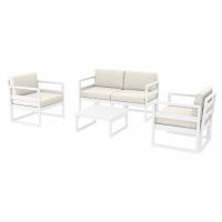 Mykonos 4 Person Lounge Set White with Natural Cushion ISP132-WHI-CNA - 1