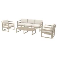 Mykonos 5 Person Lounge Set Taupe with Natural Cushion ISP133-DVR-CNA - 1