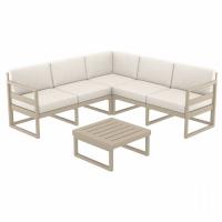Mykonos Corner Sectional 5 Person Lounge Set Taupe with Natural Cushion ISP134-DVR-CNA