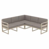 Mykonos Corner Sectional 5 Person Lounge Set Taupe with Taupe Cushion ISP134-DVR-CTA - 2