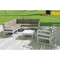 Mykonos Corner Sectional 5 Person Lounge Set Silver Gray with Charcoal Cushion ISP134-SIL-CCH - 4