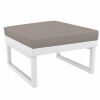 Mykonos Square Ottoman White with Taupe Cushion ISP137F-WHI-CTA
