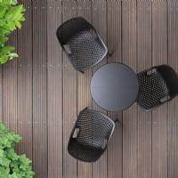 Octopus Outdoor Dining Table 24 inch Round Black ISP160-BLA - 4