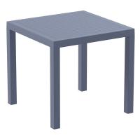 Ares Resin Outdoor Table 31 inch Square Dark Gray ISP164-DGR