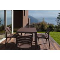 Ares Resin Square Outdoor Dining Set 5 Piece with Side Chairs Brown ISP1641S-BRW - 5