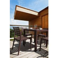 Ares Resin Square Outdoor Dining Set 5 Piece with Side Chairs Brown ISP1641S-BRW - 6