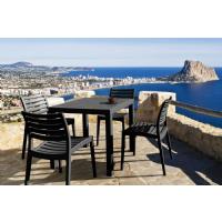 Ares Resin Square Outdoor Dining Set 5 Piece with Side Chairs Black ISP1641S-BLA - 10