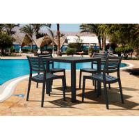 Ares Resin Square Outdoor Dining Set 5 Piece with Side Chairs Dark Gray ISP1641S-DGR - 11
