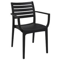 Artemis Resin Square Outdoor Dining Set 5 Piece with Arm Chairs Black ISP1642S-BLA - 1