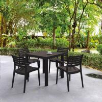 Artemis Resin Square Outdoor Dining Set 5 Piece with Arm Chairs Brown ISP1642S-BRW