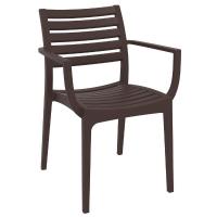 Artemis Resin Square Outdoor Dining Set 5 Piece with Arm Chairs Brown ISP1642S-BRW - 1