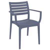 Artemis Resin Square Outdoor Dining Set 5 Piece with Arm Chairs Dark Gray ISP1642S-DGR - 1