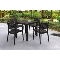 Artemis Resin Square Outdoor Dining Set 5 Piece with Arm Chairs Black ISP1642S-BLA - 4
