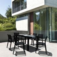 Artemis Resin Rectangle Outdoor Dining Set 7 Piece with Arm Chairs Black ISP1862S-BLA