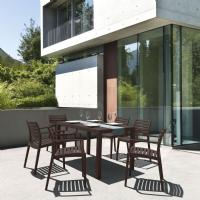 Artemis Resin Rectangle Outdoor Dining Set 7 Piece with Arm Chairs Brown ISP1862S-BRW