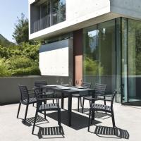 Artemis Resin Rectangle Outdoor Dining Set 7 Piece with Arm Chairs Dark Gray ISP1862S-DGR
