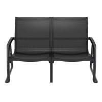 Pacific LoveSeat with Arms Black Frame Black Sling ISP234-BLA-BLA - 7