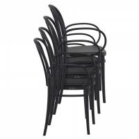 Victor XL Resin Outdoor Arm Chair Black ISP253-BLA - 5